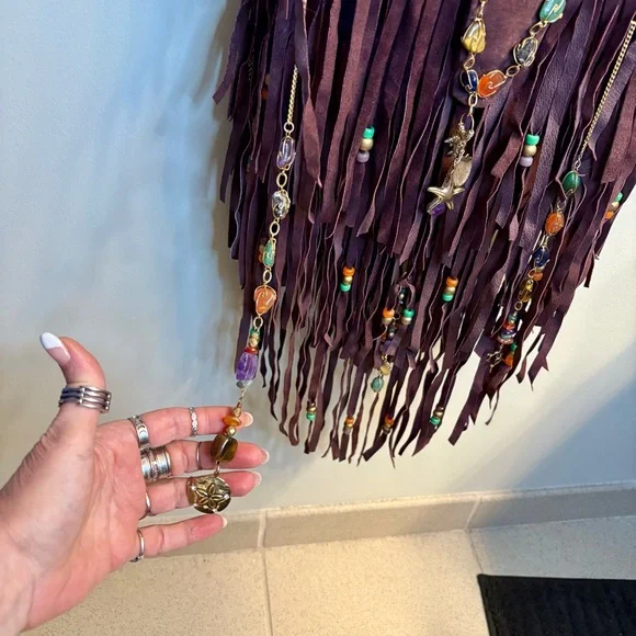 Handmade One of a Kind Boho Bag with Lots of Dangly Jewels and Gemstones